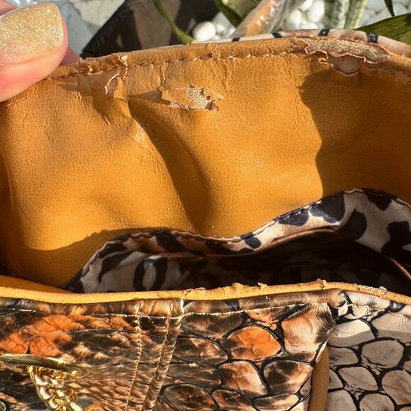 Sharif 1827 Snakeskin Print Shoulder Bag Embossed Vegan Leather NWT with Flaws - Picture 13 of 15